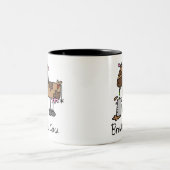 ブラウン牛Tシャツおよびギフト ツートーンマグカップ (中央)