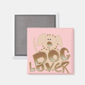 ブラウン犬の恋人のTシャツおよびギフト マグネット (正面/裏面)