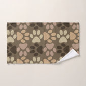 ブラウン犬の足のプリントのデザイン バスタオルセット (ハンドタオル)