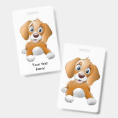 ブラウン犬のclipart バッジ (正面＆裏面)