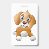 ブラウン犬のclipart バッジ (裏面)