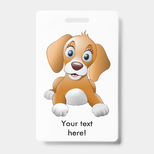 ブラウン犬のclipart バッジ (正面)