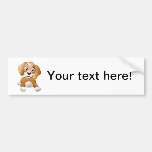 ブラウン犬のclipart バンパーステッカー (正面)