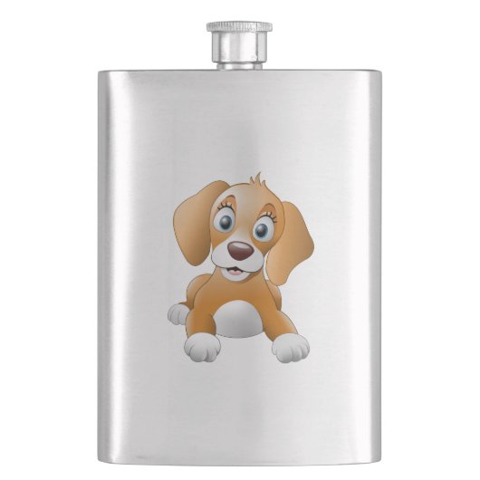 ブラウン犬のclipart フラスク (正面)