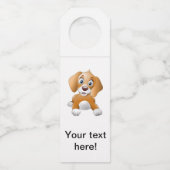ブラウン犬のclipart ボトルネックタグ (正面)
