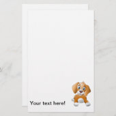 ブラウン犬のclipart 便箋 (正面/裏面)