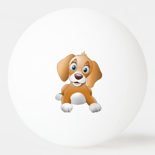 ブラウン犬のclipart 卓球ボール (裏面)