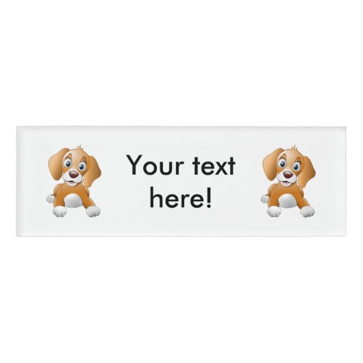 ブラウン犬のclipart 名札 (正面)