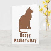 ブラウン猫ハッピーファーザー・デイ・カード カード (黄色い花)