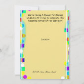 ブラウン男の赤ちゃんシャワー招待状またはアナウンス 招待状 (裏面)