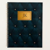 ブラウン男らしレザールックグリーン、ダイヤモンド プランナー手帳 (正面)