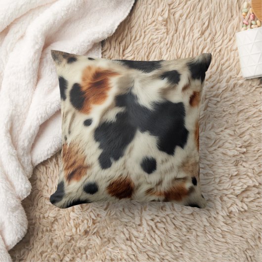 ブラウン白黒コウィドプリントカントリーウェスタン クッション (ブランケット)