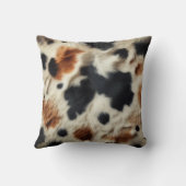 ブラウン白黒コウィドプリントカントリーウェスタン クッション (裏面)