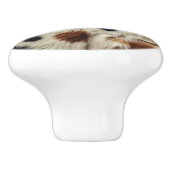 ブラウン白黒コウィドプリントカントリーウェスタン セラミックノブ (側面)