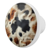 ブラウン白黒コウィドプリントカントリーウェスタン セラミックノブ (右)