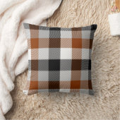 ブラウン白黒ティルギンガムデザイン クッション (ブランケット)