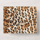 ブラウン白黒ヒョウアニマルプリント オールインワン招待状 (裏面)