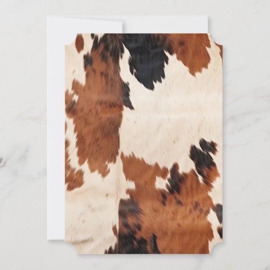 ブラウン白黒フェイク牛皮 招待状 (裏面)