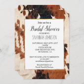 ブラウン白黒フェイク牛皮 招待状 (正面/裏面)