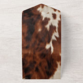 ブラウン白黒牛革 オールインワン招待状 (外側)