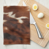 ブラウン白黒牛革 キッチンタオル (四つ折り)