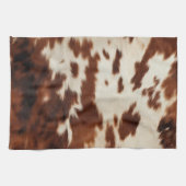 ブラウン白黒牛革 キッチンタオル (横)