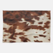 ブラウン白黒牛革 キッチンタオル (横)