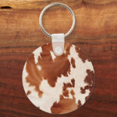 ブラウン白黒牛革 キーホルダー (裏面)