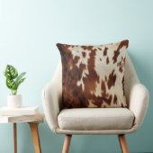 ブラウン白黒牛革 クッション (椅子)