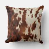 ブラウン白黒牛革 クッション (正面)