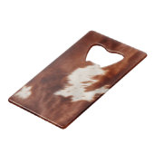 ブラウン白黒牛革 クレジットカード栓抜き (裏面アングル)