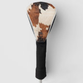 ブラウン白黒牛革 ゴルフヘッドカバー (正面)