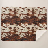 ブラウン白黒牛革 シェルパブランケット (正面(横))