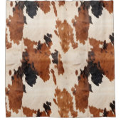 ブラウン白黒牛革 シャワーカーテン (正面)