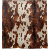 ブラウン白黒牛革 シャワーカーテン (正面)