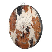 ブラウン白黒牛革 ダーツボード (正面右)