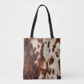 ブラウン白黒牛革 トートバッグ (正面)