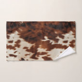 ブラウン白黒牛革 バスタオルセット (ハンドタオル)