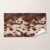 ブラウン白黒牛革 バスタオルセット (ハンドタオル)