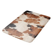 ブラウン白黒牛革 バスマット (アングル)