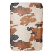 ブラウン白黒牛革 バスマット (正面縦)