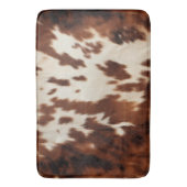 ブラウン白黒牛革 バスマット (正面縦)