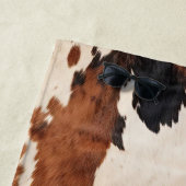 ブラウン白黒牛革 ビーチタオル (インサイチュ)