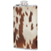 ブラウン白黒牛革 フラスク (左)