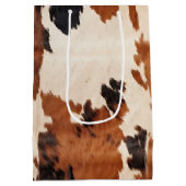 ブラウン白黒牛革 ミディアムペーパーバッグ (裏面)