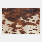 ブラウン白黒牛革 ラッピングペーパーシート (正面)