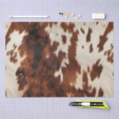 ブラウン白黒牛革 薄葉紙 (クラフト)