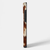 ブラウン白黒牛革 iPhoneケース (左側面)