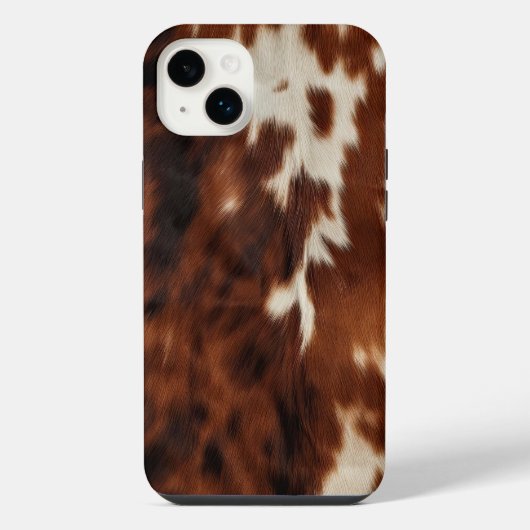 ブラウン白黒牛革 iPhoneケース (裏面)