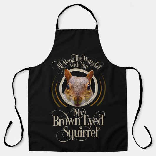 ブラウン目リスおもしろいル – リス愛好家 エプロン (正面)